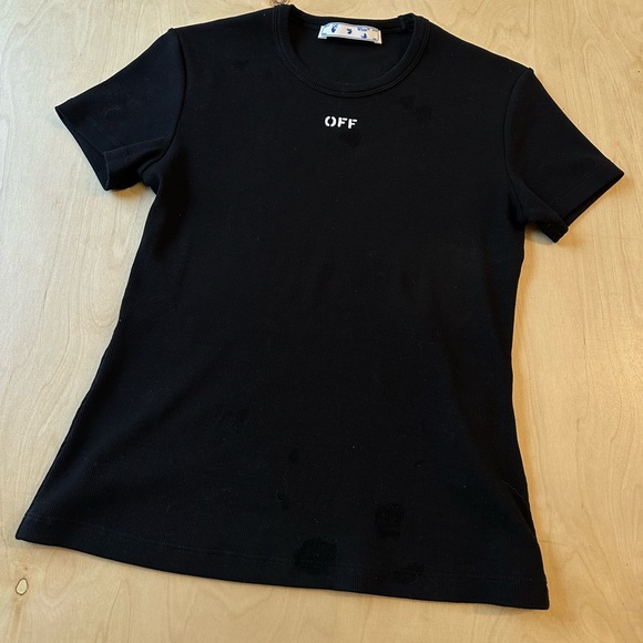 Off White Basic Ribbed Shirt - Picture 4 of 8